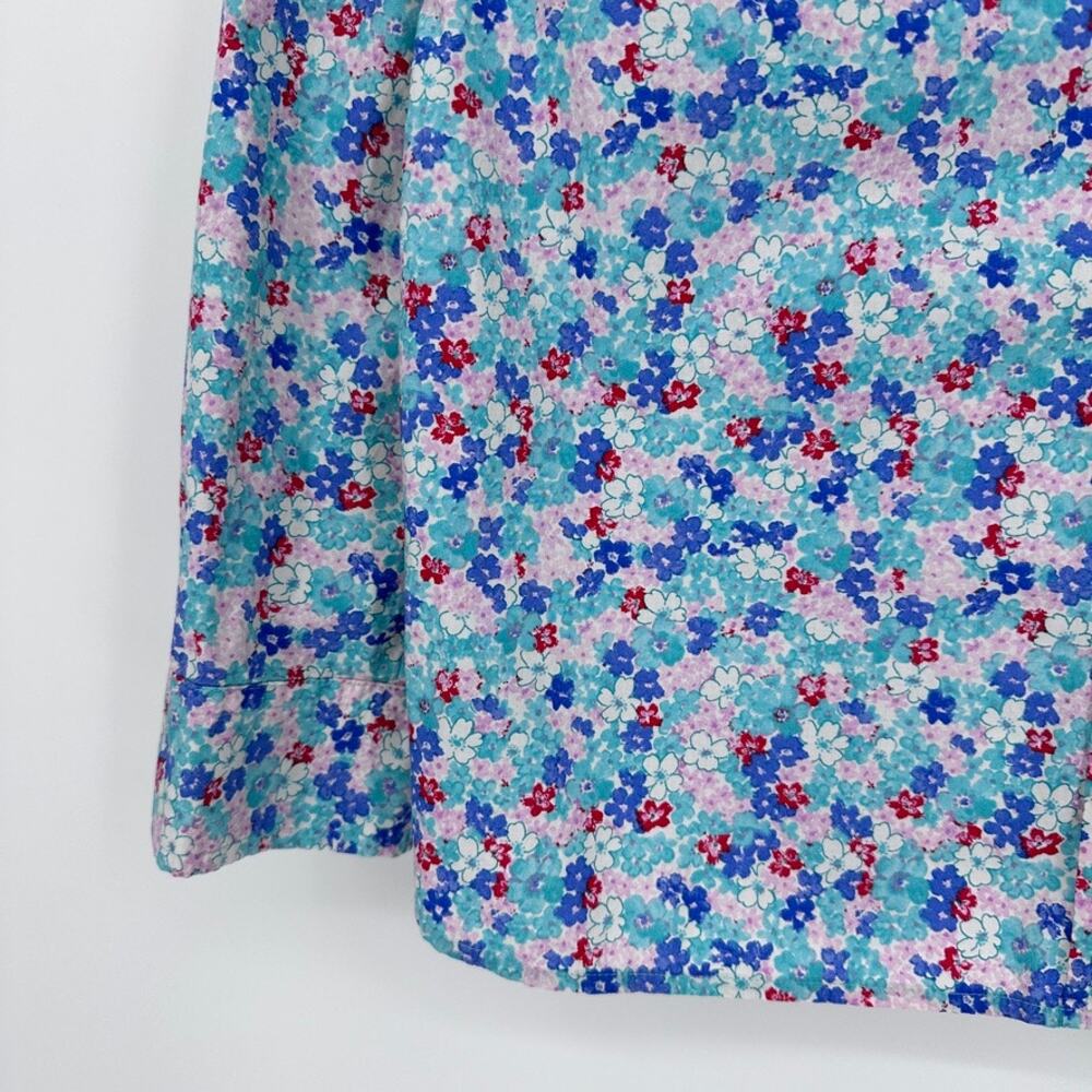 Talbots Blouse Women Petite SMALL Preppy Floral Office Career Summer Lightweight - Picture 3 of 10